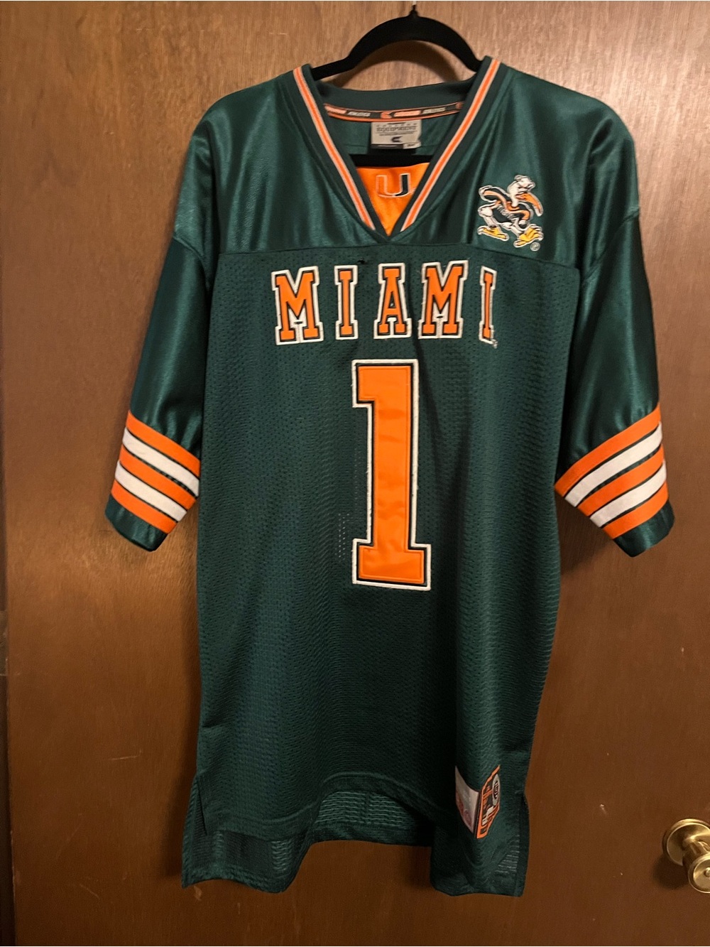NFL Miami Green and Orange Football Jersey - Number 1